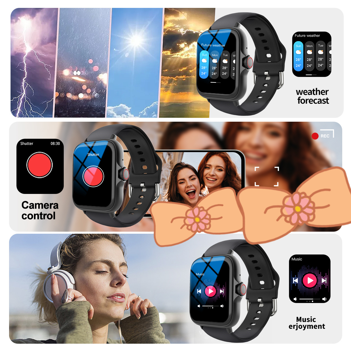 Smartwatch Sports Music Contro - Watch Smart Y68 recension och pris