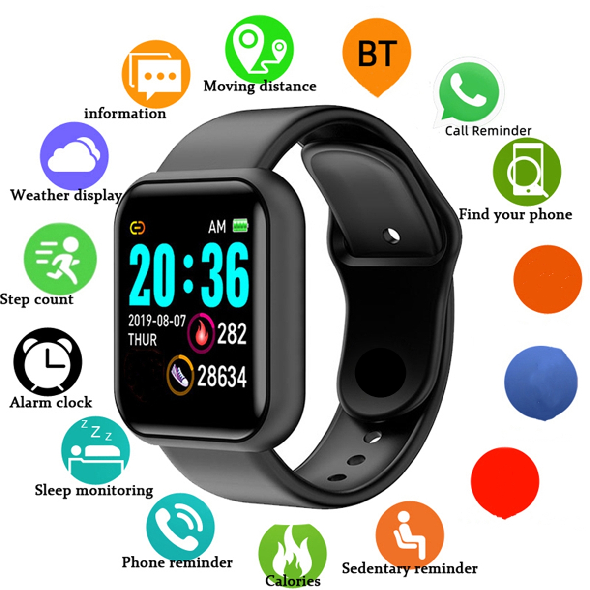 Men Smart Watches Color Screen - Watch Smart Y68 recension och pris