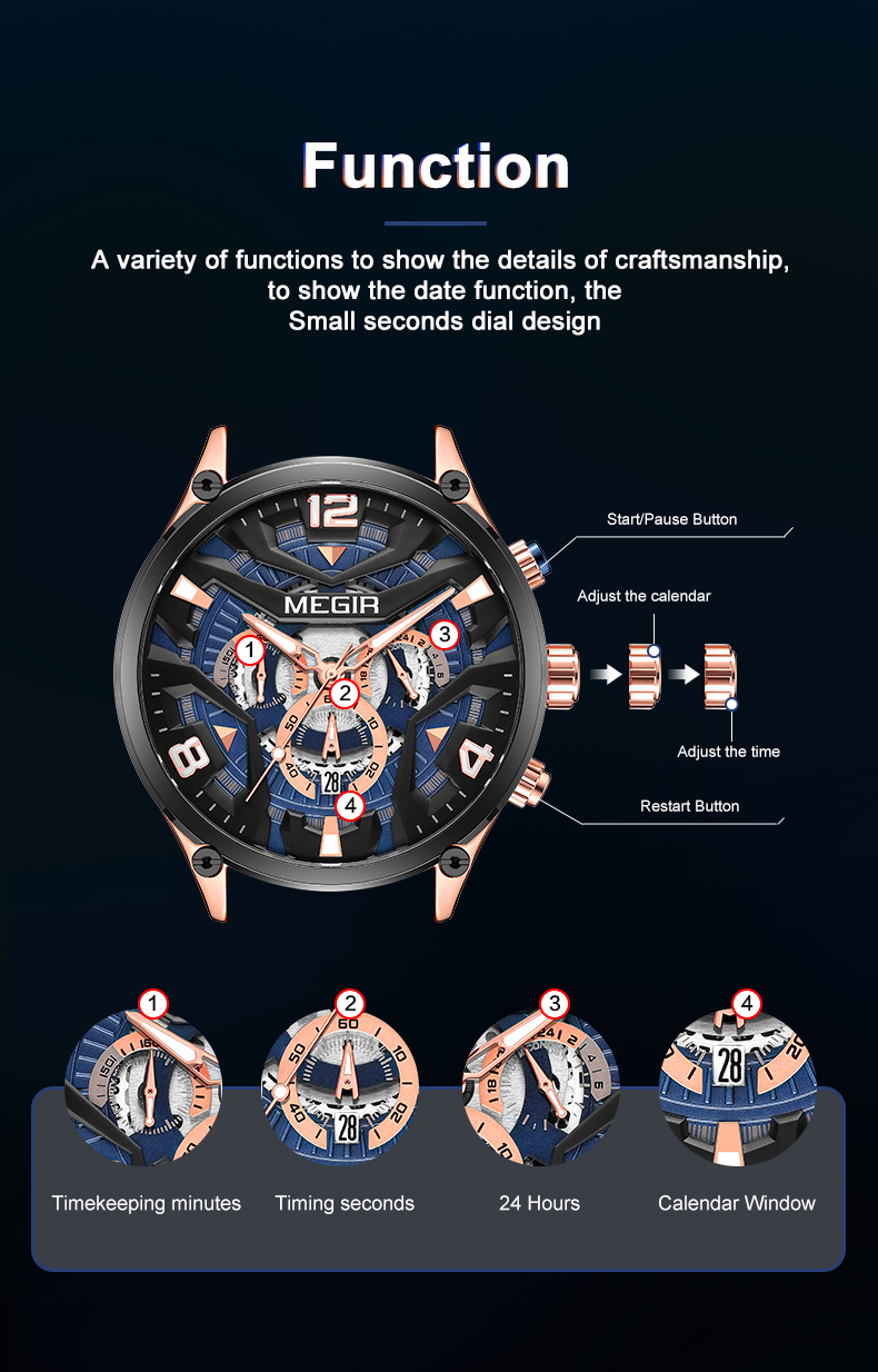 MEGIR Men's Sports Chronograph - Smartwatch Army Watches For Men recension och pris