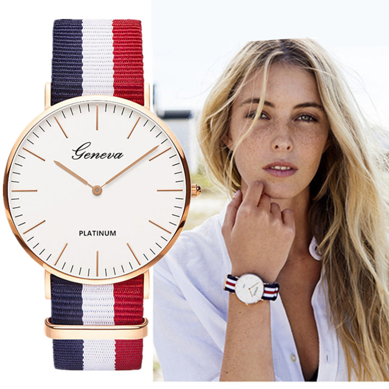 Classic Fashion Stripe Nylon B - Smartwatch Ladies Watches Branded recension och pris