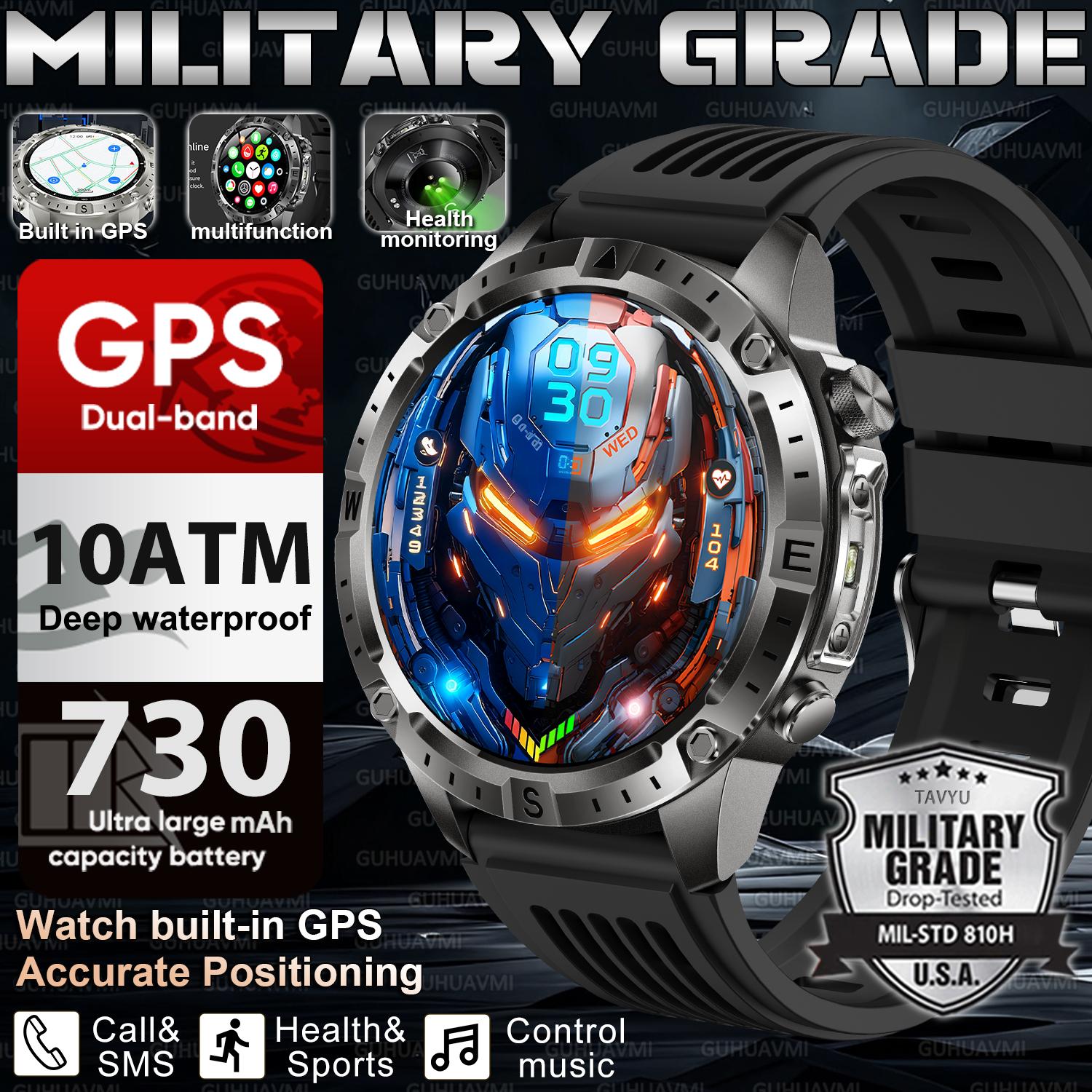 New Men Army grade Built-in GP - Smartwatch Army Watches For Men recension och pris