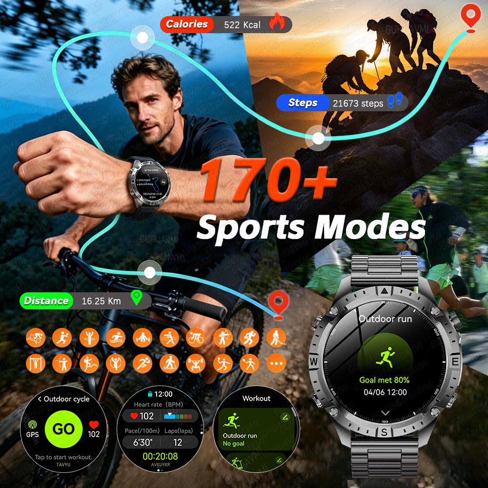 New Men Army grade Built-in GP - Smartwatch Army Watches For Men recension och pris