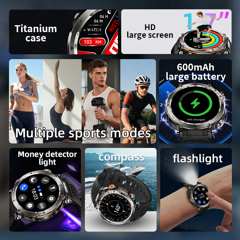 New Military Outdoor Smartwatc - Smartwatch Watches For Men recension och pris